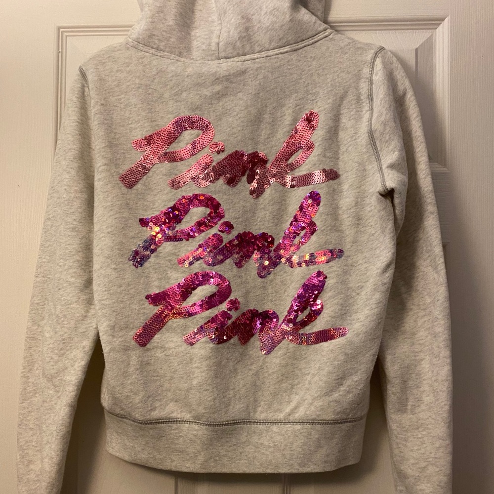 Victoria Secret PINK sequin zip up hoodie